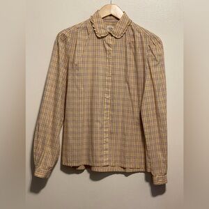 J.G. Hook vintage yellow plaid blouse. Excellent condition